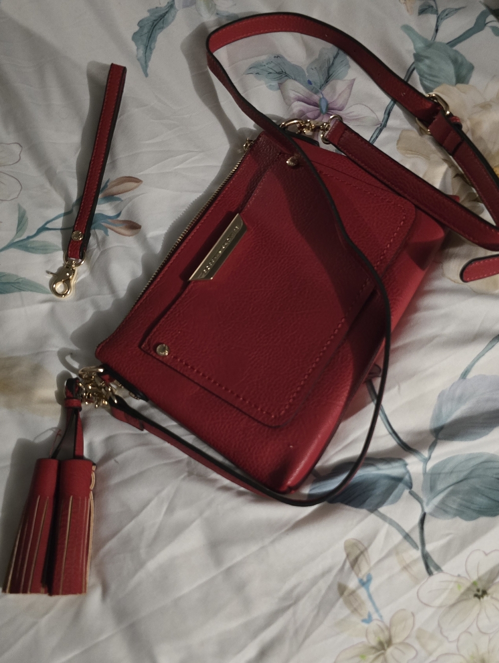 Red Poppy & Peonies Purse NWOT